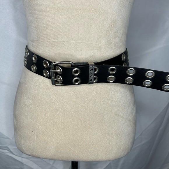Mudd Black Leather Belt with Silver Accents - Picture 2 of 2